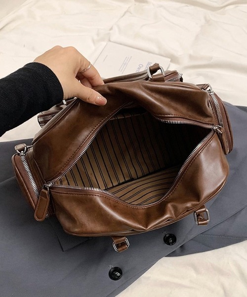 lit.Cy ボストンバッグ ヴィンテージライク マルチポケット