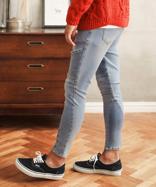 「CAMBIO」 ダメージ加工デニムパンツ M グレー メンズ