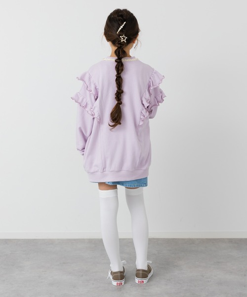 JAM & LINK トレーナー パール付き フリル裏毛トレーナー キッズ 子供 