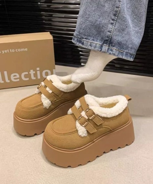 SHEENA（シーナ） シューズ 「秋冬新作」ダブルベルトボアムートン厚底