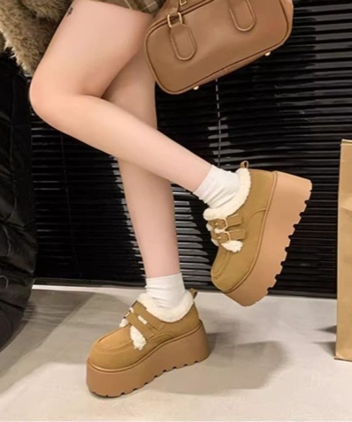 SHEENA（シーナ） シューズ 「秋冬新作」ダブルベルトボアムートン厚底