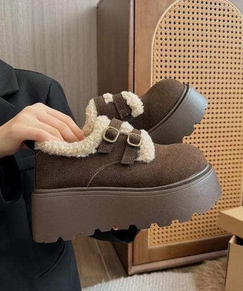 SHEENA（シーナ） シューズ 「秋冬新作」ダブルベルトボアムートン厚底