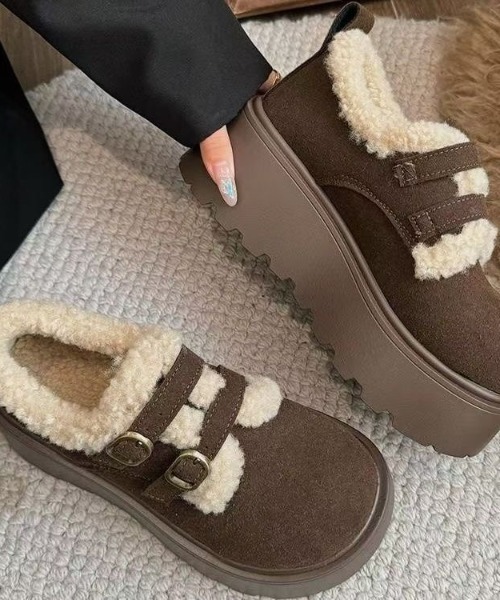 SHEENA（シーナ） シューズ 「秋冬新作」ダブルベルトボアムートン厚底