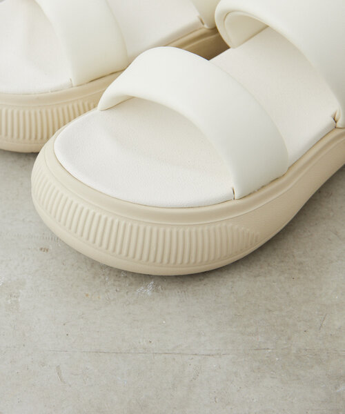 「ear PAPILLONNER」 「PUMA」フラットサンダル 24cm ブラック レディース_画像6