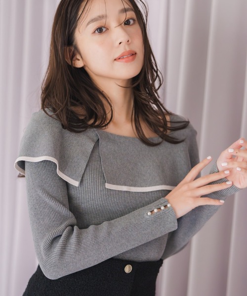 2️⃣メル　45335 MISCH MASCH（ミッシュマッシュ） ニット セーター 2025秋冬新作 2way