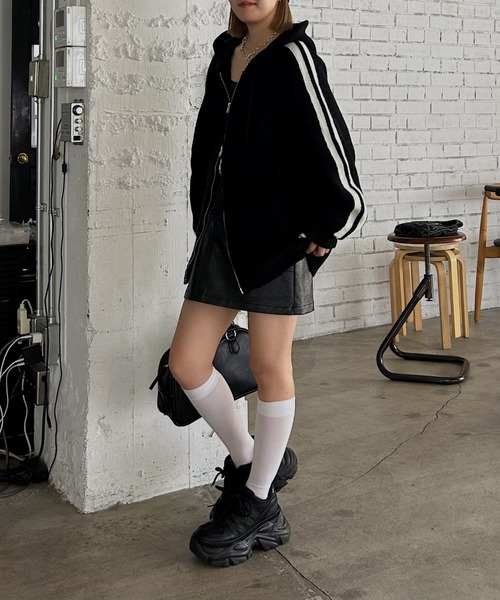 PAGEBOY ニット セーター MUSEラインZIPパーカーニット