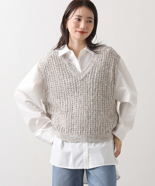 Gready Brilliant（グレディブリリアン） ベスト ジレ モヘア混ラメV