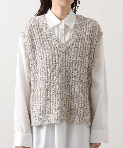 Gready Brilliant（グレディブリリアン） ベスト ジレ モヘア混ラメV