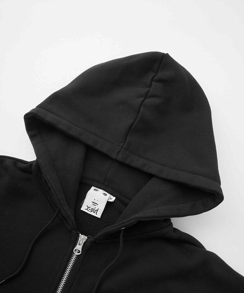 X-girl パーカー MESSAGE AND FACE ZIP UP SWEAT HOODIE レディース