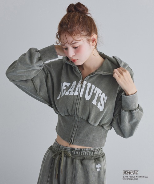 ACLENT×PEANUTS ピーナッツコラボパーカー 本日限定価格】アクレント ACLENT×PEANUTS パーカー 緑 - メルカリ
