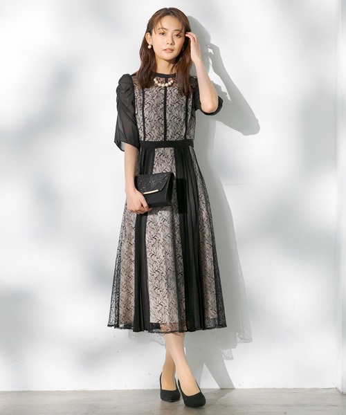 form forma（フォルムフォルマ） 7分袖ワンピース 15号 ブラック