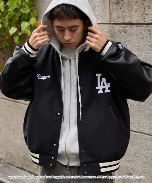 Majestic MLB ワッペン スタジャン ブルゾン M メンズ レディース MAJESTIC（マジェスティック） ブルゾン サテン スタジャン スタジアム