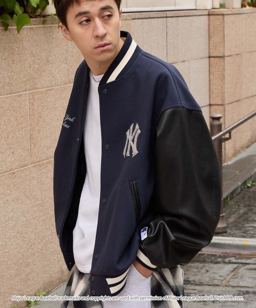 MLB スタジャン MLB/メジャーリーグベースボール 別注 ワッペン刺繍