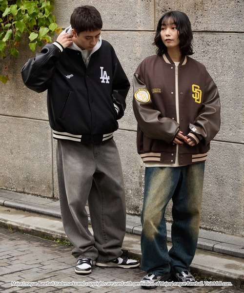 MLB スタジャン MLB/メジャーリーグベースボール 別注 ワッペン刺繍