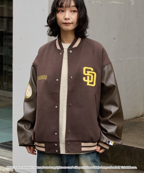 MLB スタジャン MLB/メジャーリーグベースボール 別注 ワッペン刺繍