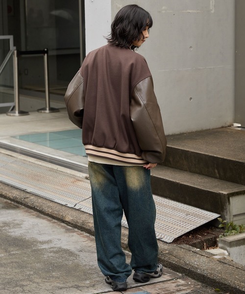 MLB スタジャン MLB/メジャーリーグベースボール 別注 ワッペン刺繍