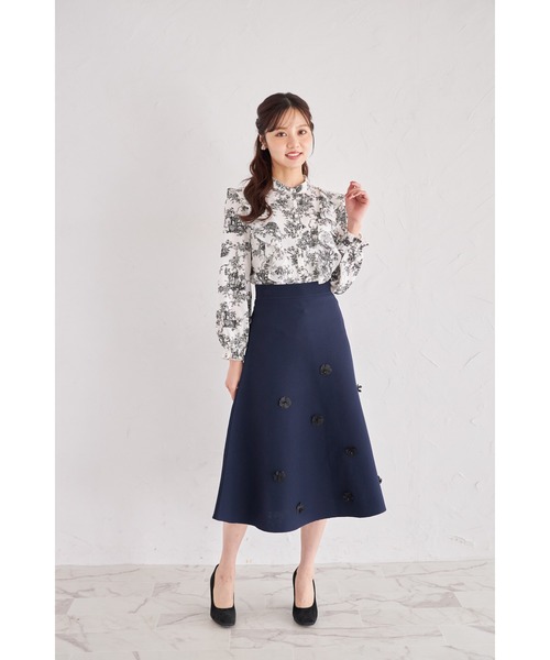 【美品】ブラックレオタードとフラワースカートセット150cm tocco closet（トッコ クローゼット） スカート 「ZOZO限定」立体