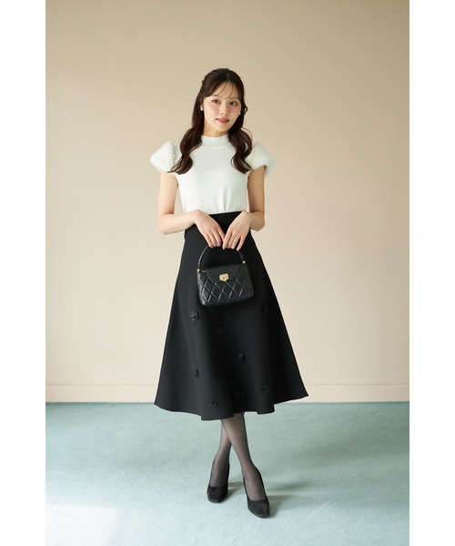 【美品】ブラックレオタードとフラワースカートセット150cm tocco closet（トッコ クローゼット） スカート 「ZOZO限定」立体