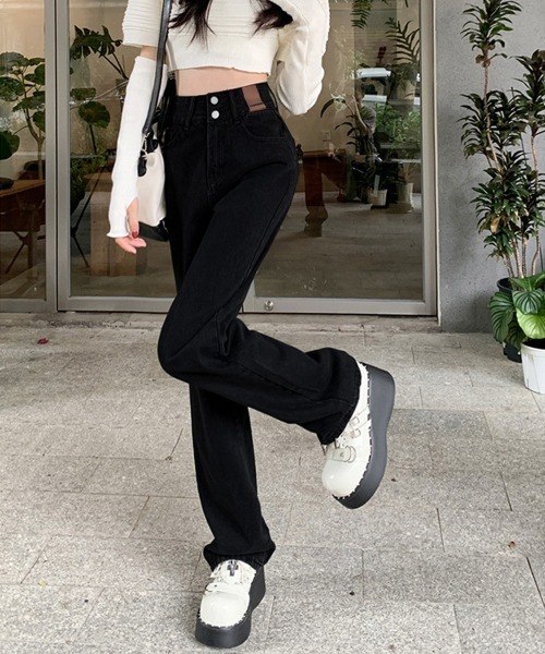 miniministore ジーンズ デニム デニムパンツ ハイウエスト ダブル