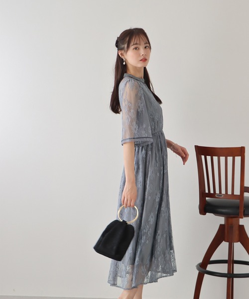 「BLUEEAST」 半袖ワンピース LARGE ベージュ レディース_画像6