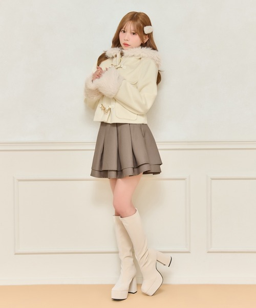 【apres jour clair】ダッフルボアコート　アイボリー apres jour（アプレジュール） ダッフルコート コート フェイクファー