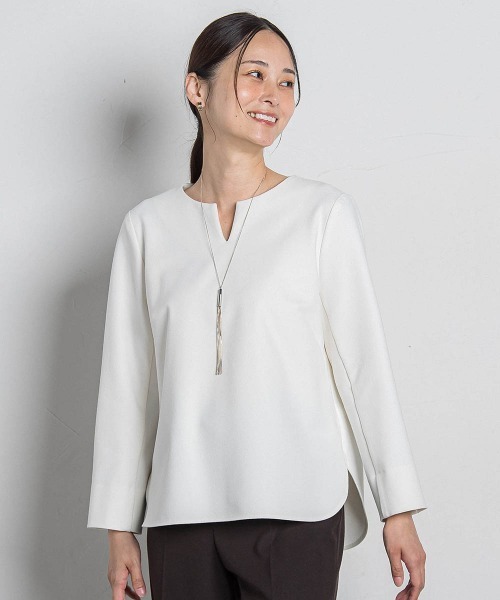LAUTREAMONT（ロートレアモン） ブラウス シャツ 両面起毛キーネック 