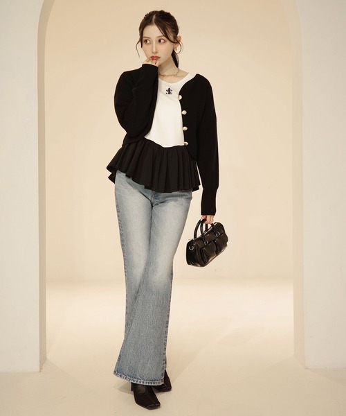 Heart neck ウールカシミヤカーディガン EIMY ISTOIRE｜Heart neck ウールカシミヤカーディガン | Rakuten