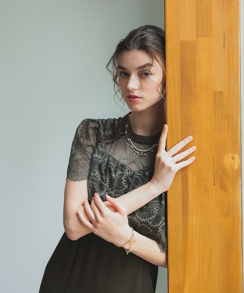 「Dorry Doll」 半袖ワンピース M マスタード レディース_画像7