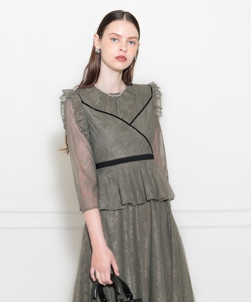 「Leja」 7分袖ワンピース SMALL グリーン レディース_画像3