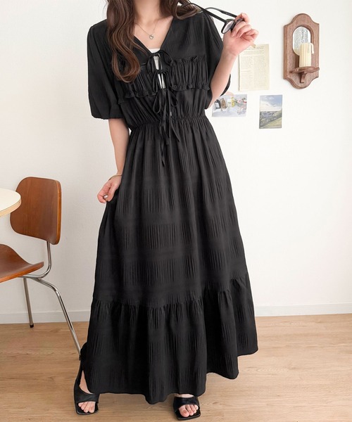 mily bilet ワンピース 「mily bilet」1枚で華やぐ♪揺れ感シアー