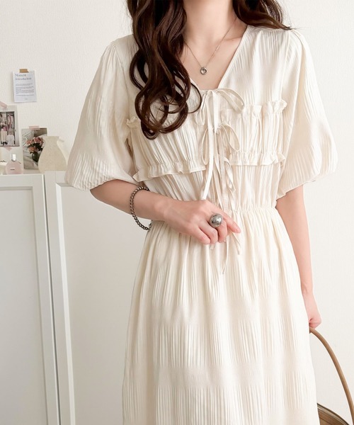 mily bilet ワンピース 「mily bilet」1枚で華やぐ♪揺れ感シアー