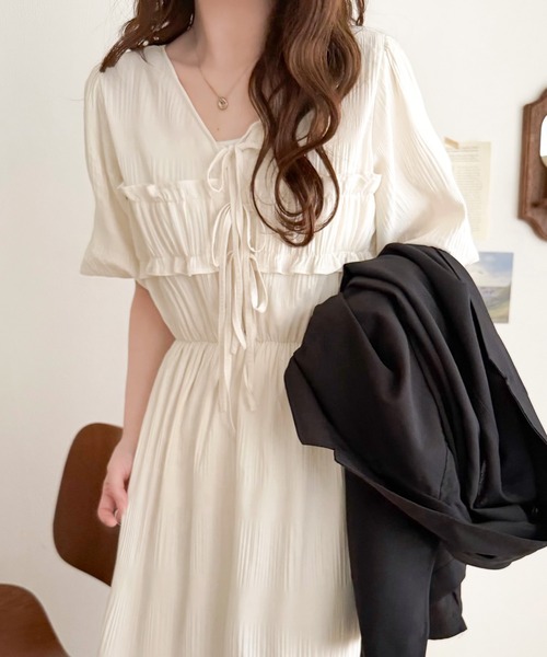 mily bilet ワンピース 「mily bilet」1枚で華やぐ♪揺れ感シアー