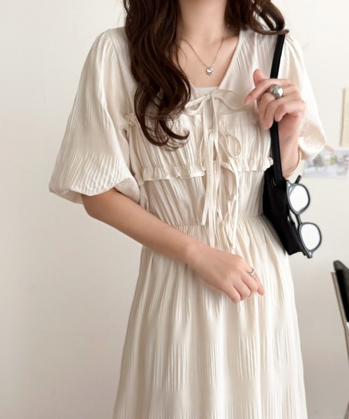 mily bilet ワンピース 「mily bilet」1枚で華やぐ♪揺れ感シアー