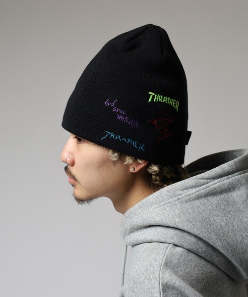 THRASHER（スラッシャー） ニット帽 ニットキャップ マルチロゴ ニット