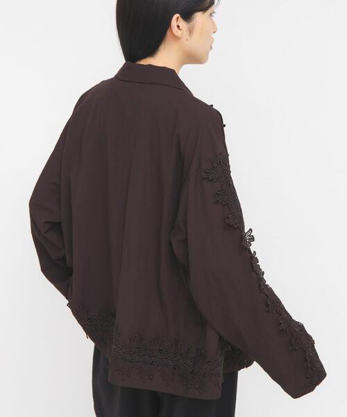KBF（ケービーエフ） ブラウス シャツ ヴィンテージライクレースシャツ