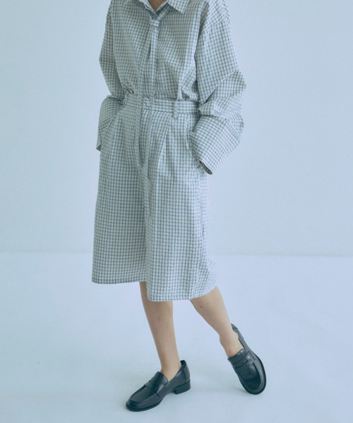 EN NEUME ハーフパンツ パンツ 短パン 「Set Up」Soft Seersucker Half