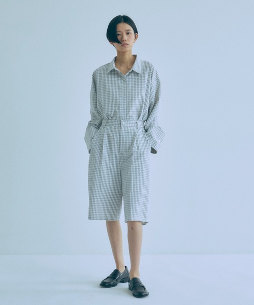 EN NEUME ハーフパンツ パンツ 短パン 「Set Up」Soft Seersucker Half