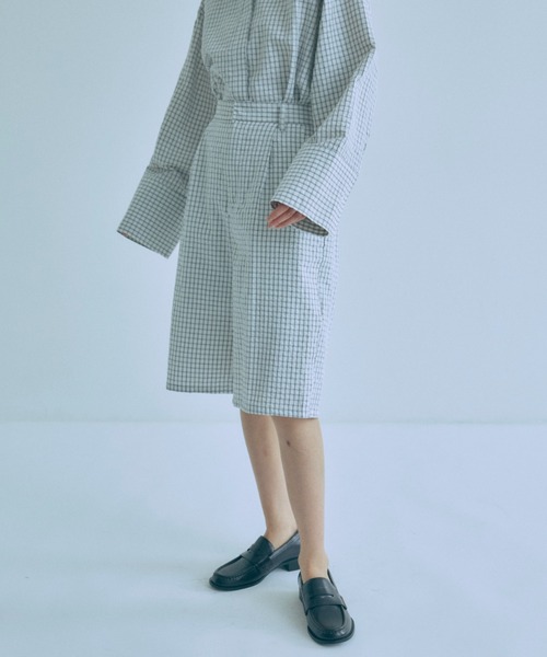 EN NEUME ハーフパンツ パンツ 短パン 「Set Up」Soft Seersucker Half