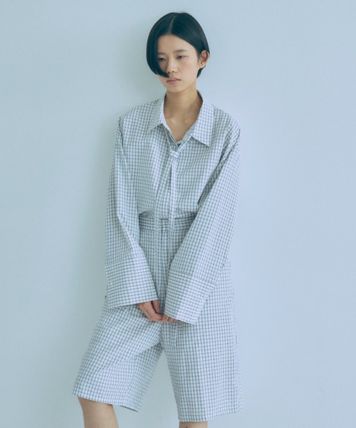 EN NEUME ハーフパンツ パンツ 短パン 「Set Up」Soft Seersucker Half