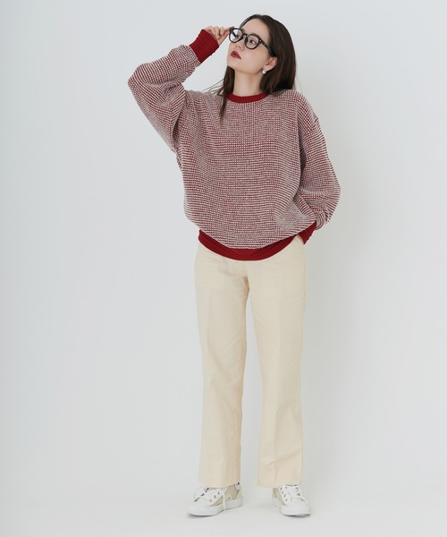 「TINA:JOJUN」 長袖ニット M オレンジ レディース_画像2