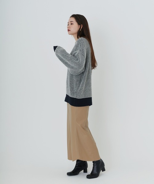 「TINA:JOJUN」 長袖ニット M オレンジ レディース_画像4