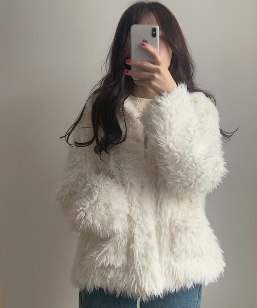 「LAUIR」 コート LARGE アイボリー レディース_画像3