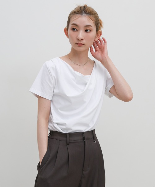 ELBORN ドレープネック Tシャツ　半袖 select MOCA（セレクトモカ） tシャツ 半袖 ドレープネックハーフ