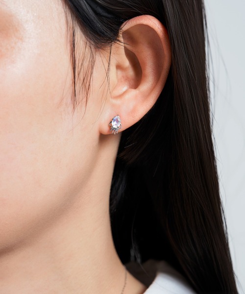 ピアス K10 ホワイトゴールド イカ ピアス レディース メンズの画像