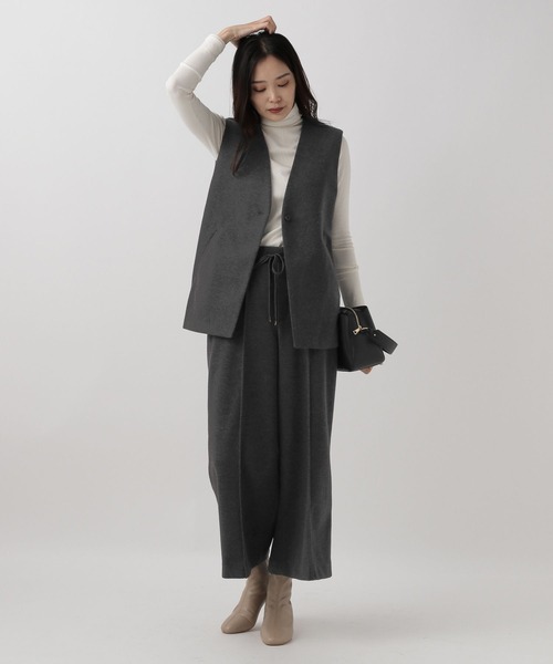 「Elura」 イージーパンツ LARGE チャコールグレー レディース_画像4