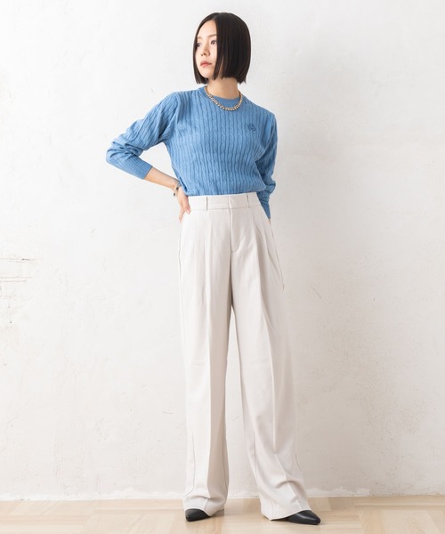 「marie claire bis」 長袖ニット L ブラック レディース_画像9