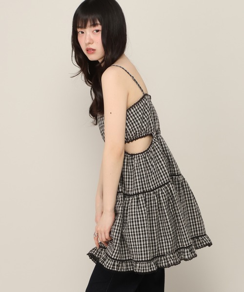 Heather（ヘザー） ワンピース カットアウトレースキャミミニ