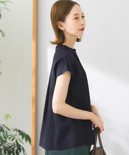 「URBAN RESEARCH ROSSO」 半袖ブラウス FREE ネイビー レディース_画像6
