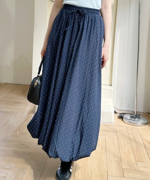 Ada. ロング スカート ドットデザイン バルーンシルエットロング