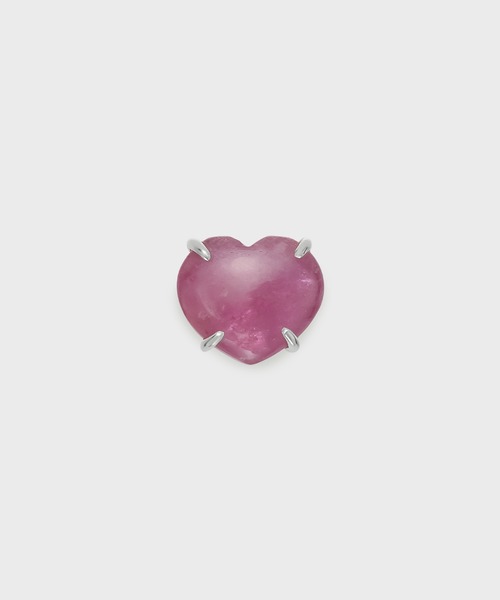 ピアス シルバールビーハートピアス（片耳用） レディースの画像